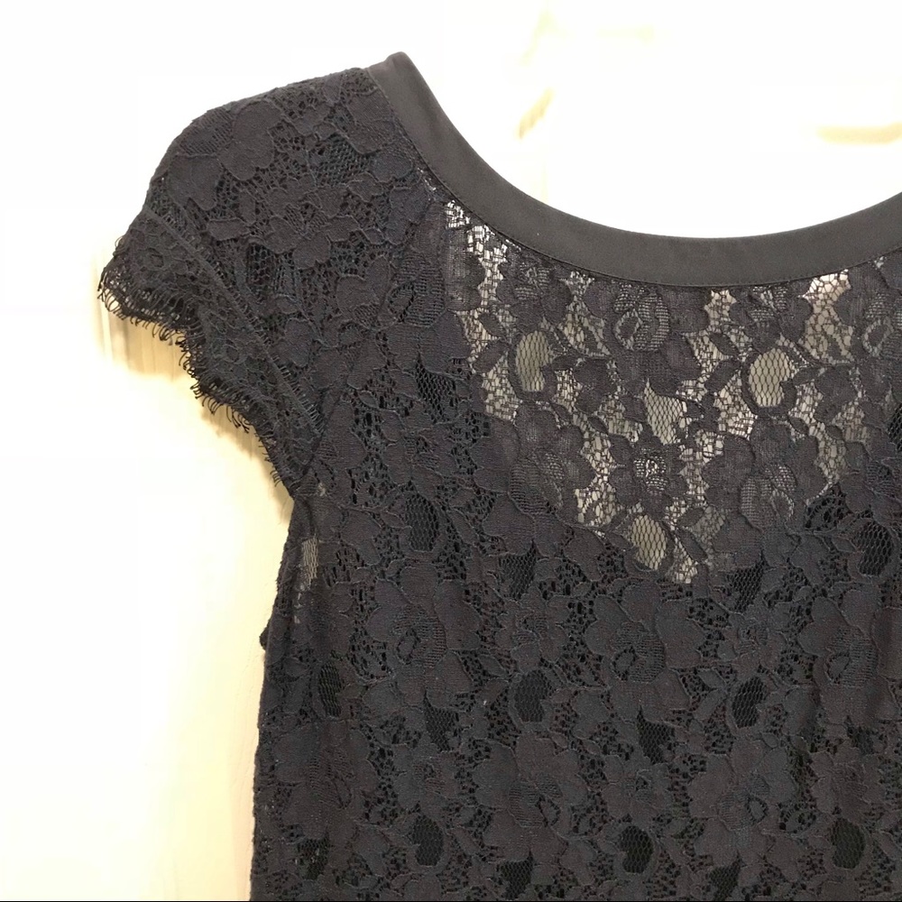 Navy lace shift dress